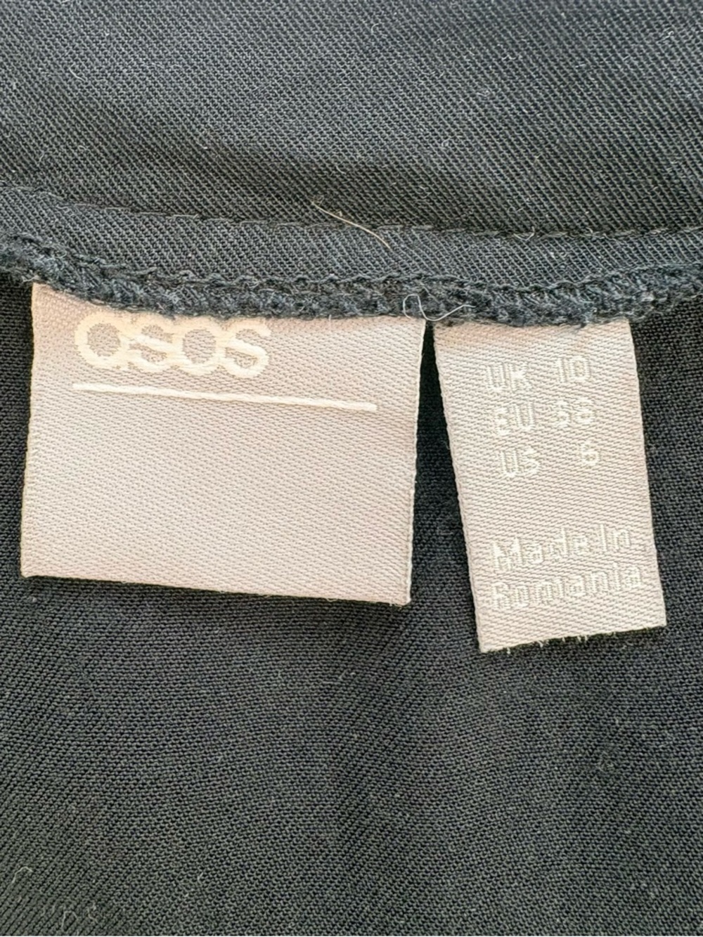 ASOS Black Button Front V-Neck Blouse Short Sleeve Top Women’s Size 6 - Picture 4 of 7